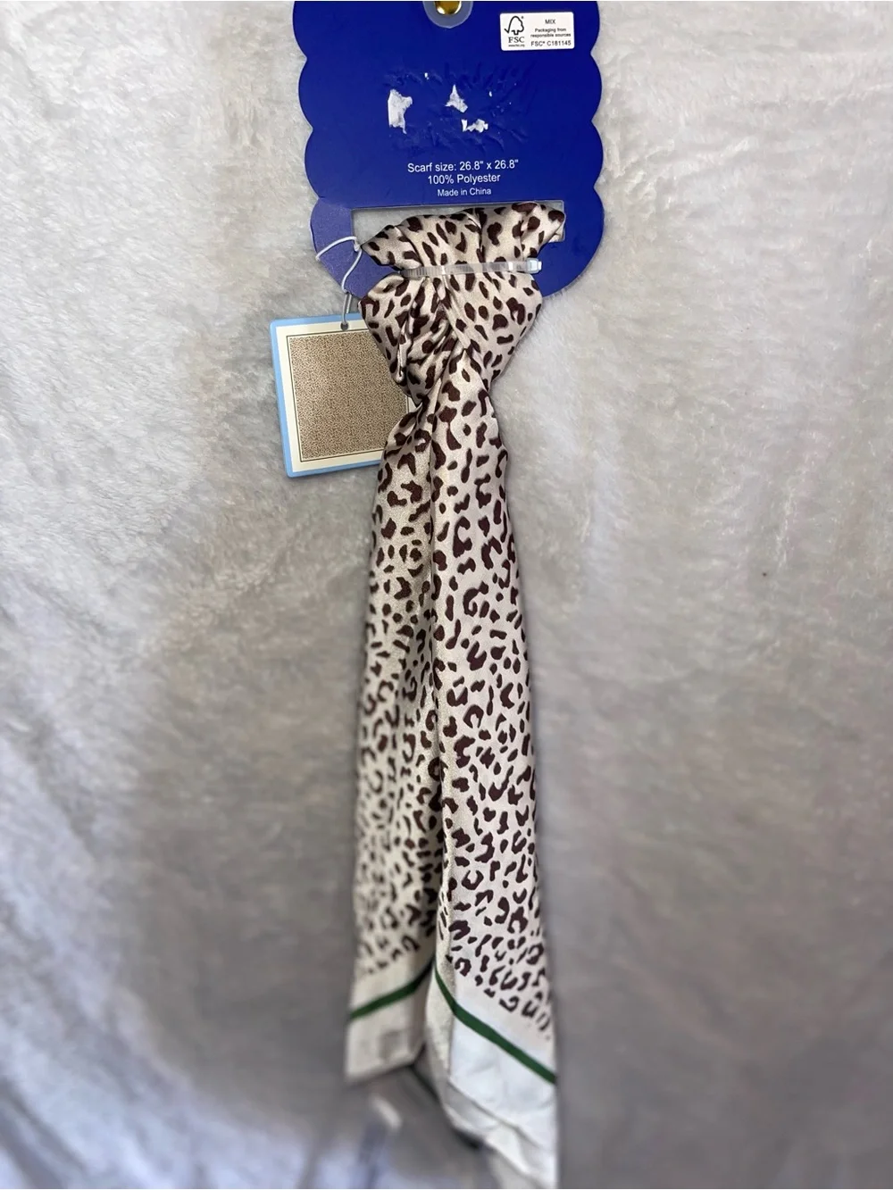 Beautiful Leopard Print Scarf - Cream and Brown NWT